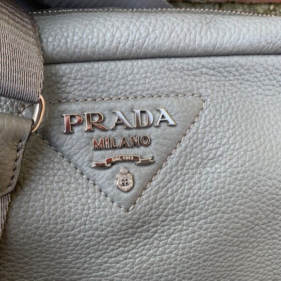 RECEIPT - Prada Leather Camera Crossbody Bag with Pouch in Grey - Picture 2 of 8